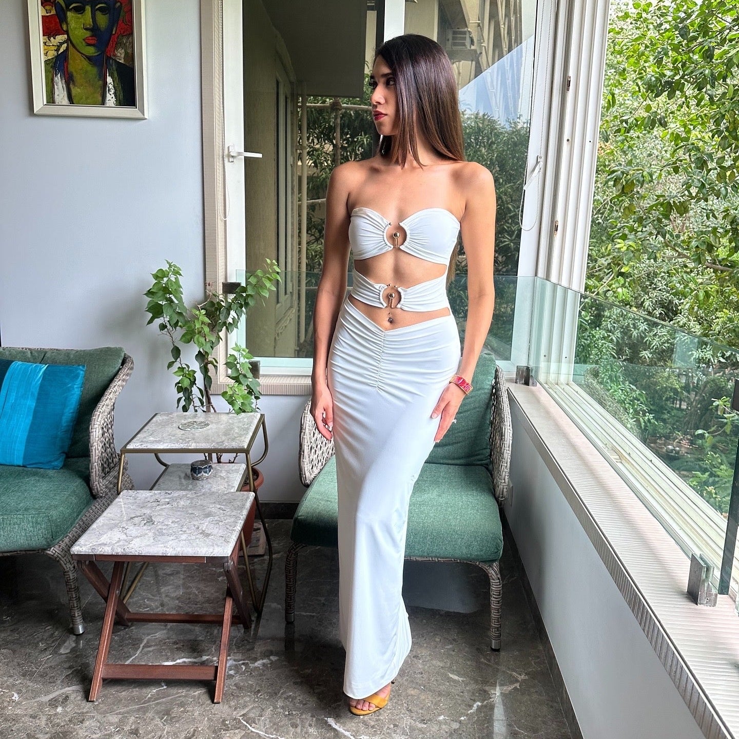 Emiliana Maxi Dress in Ivory