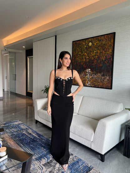 Betty Bustier (Embellished) & Maxi Skirt